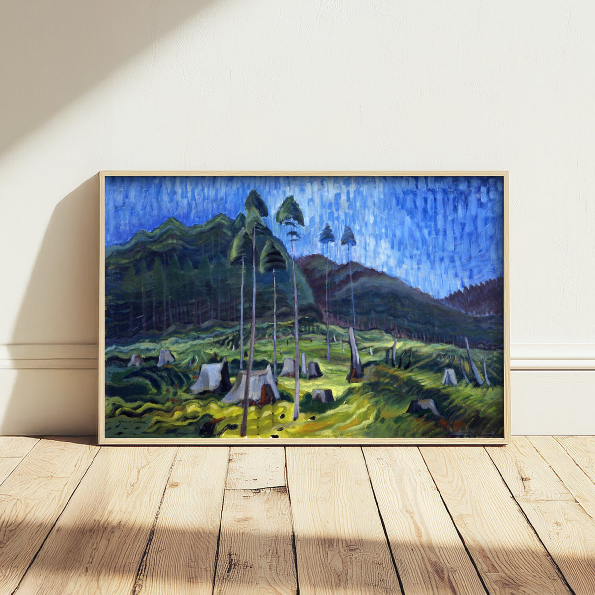 Emily Carr - Odds and Ends (1939) - Classic Painting Art Print - British Columbia Logged Forest Tall Trees Blue Sky Poster