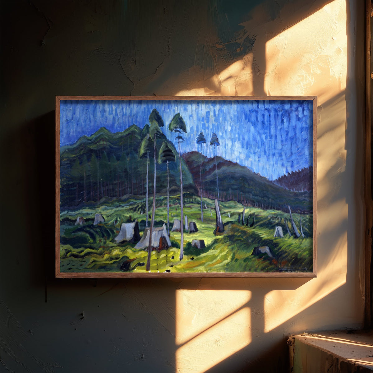 Emily Carr - Odds and Ends (1939) - Classic Painting Art Print - British Columbia Logged Forest Tall Trees Blue Sky Poster