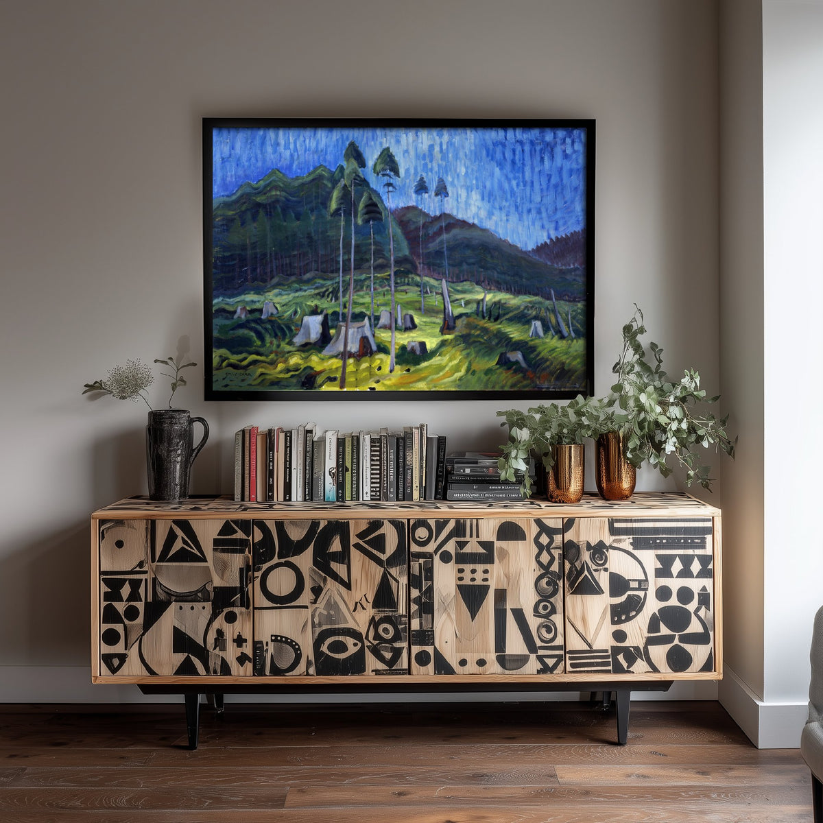 Emily Carr - Odds and Ends (1939) - Classic Painting Art Print - British Columbia Logged Forest Tall Trees Blue Sky Poster