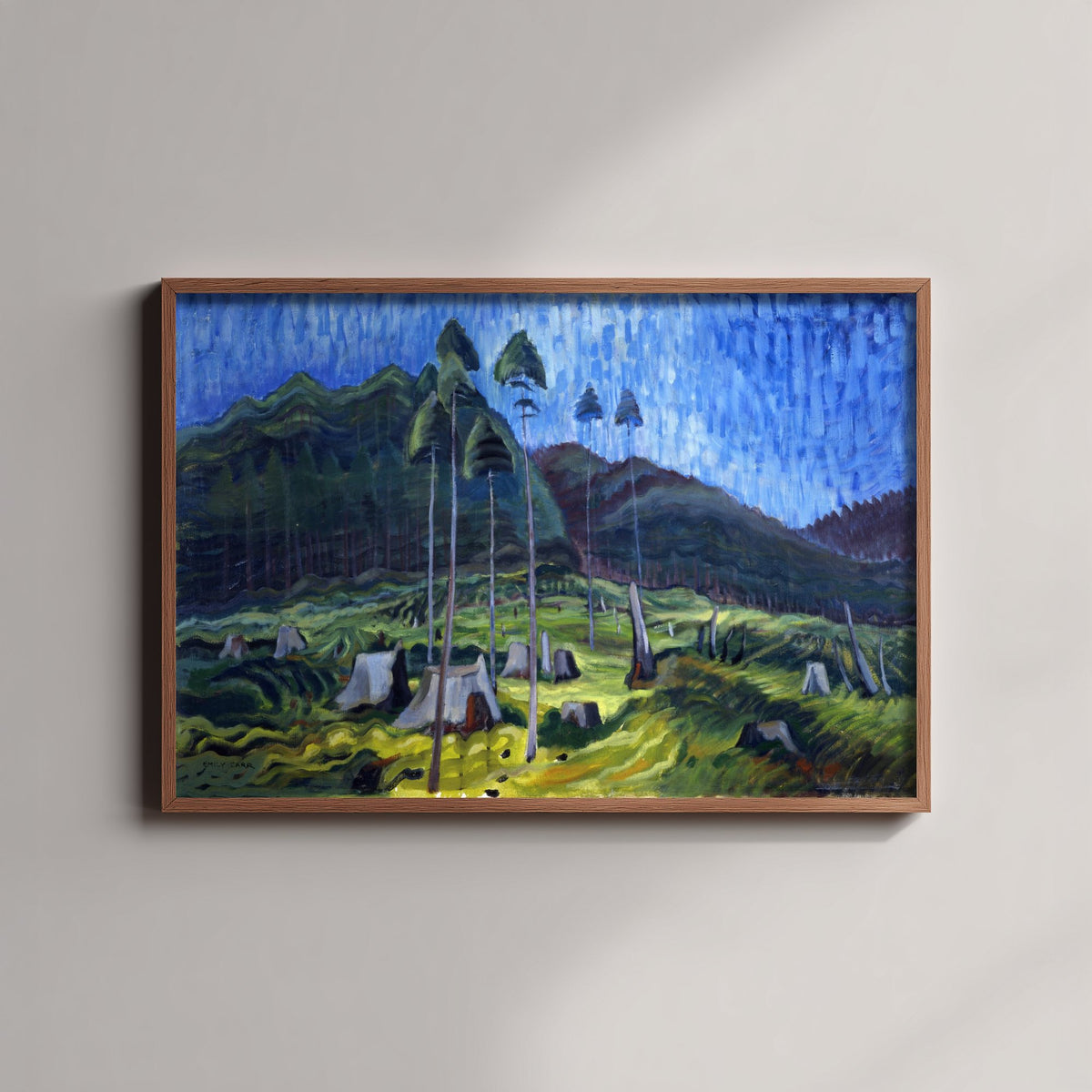 Emily Carr - Odds and Ends (1939) - Classic Painting Art Print - British Columbia Logged Forest Tall Trees Blue Sky Poster