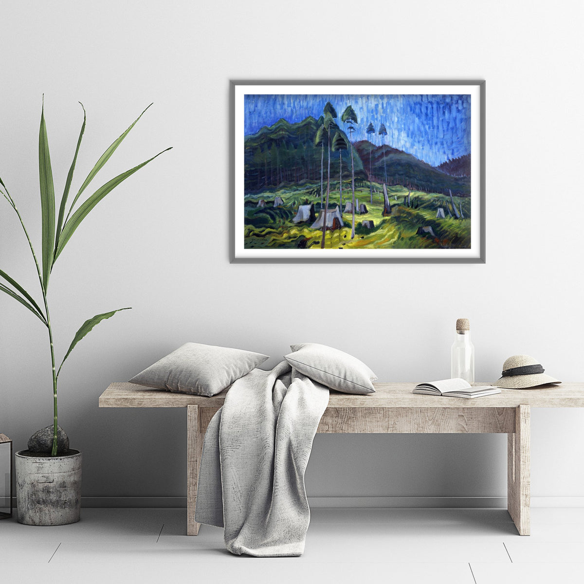 Emily Carr - Odds and Ends (1939) - Classic Painting Art Print - British Columbia Logged Forest Tall Trees Blue Sky Poster