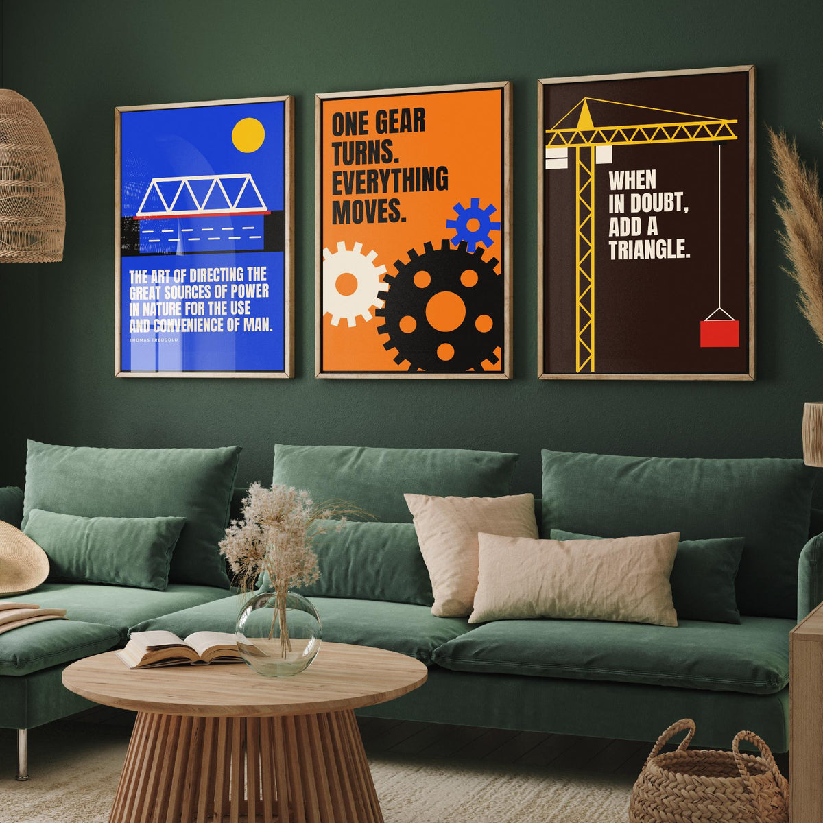 Engineering Quotes Set of Three Art Prints - 3 Bauhaus Engineer Posters - Minimalist Tech Wall Art Illustration V1