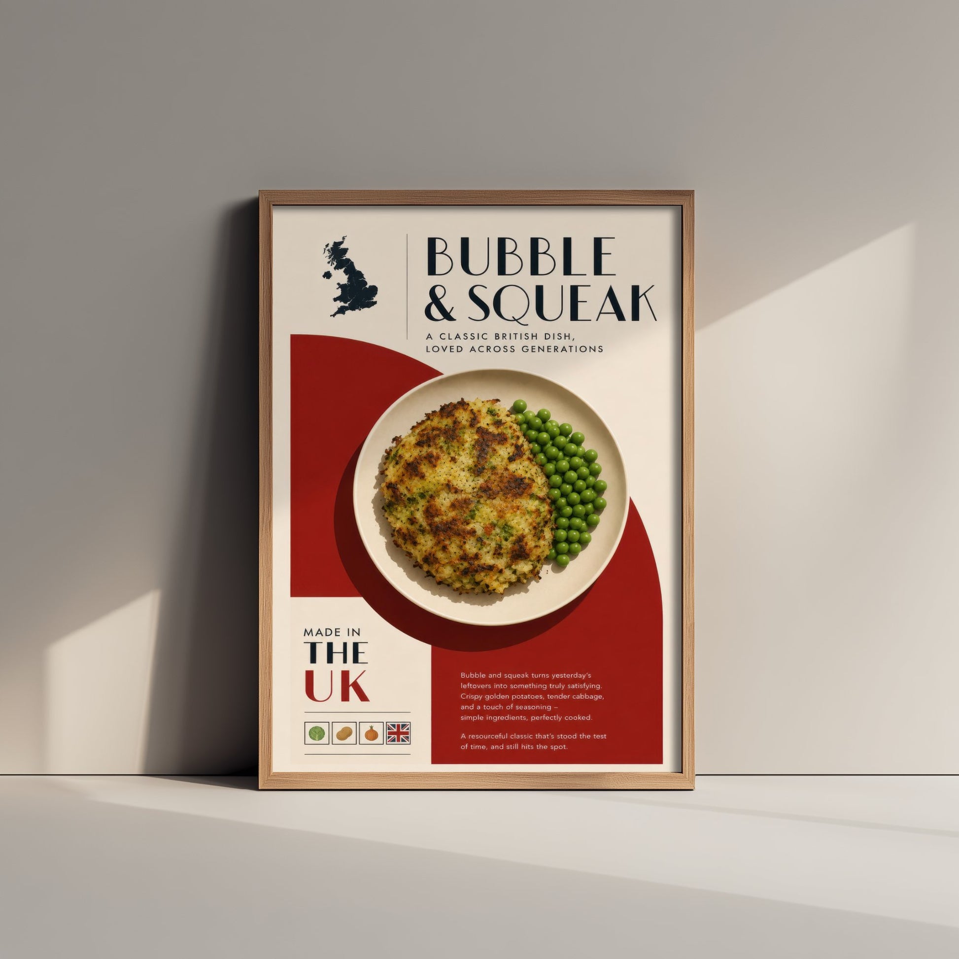 Bubble & Squeak Art Print - Classic British Food Poster - Editorial Illustration - UK Kitchen Wall Art 1/3