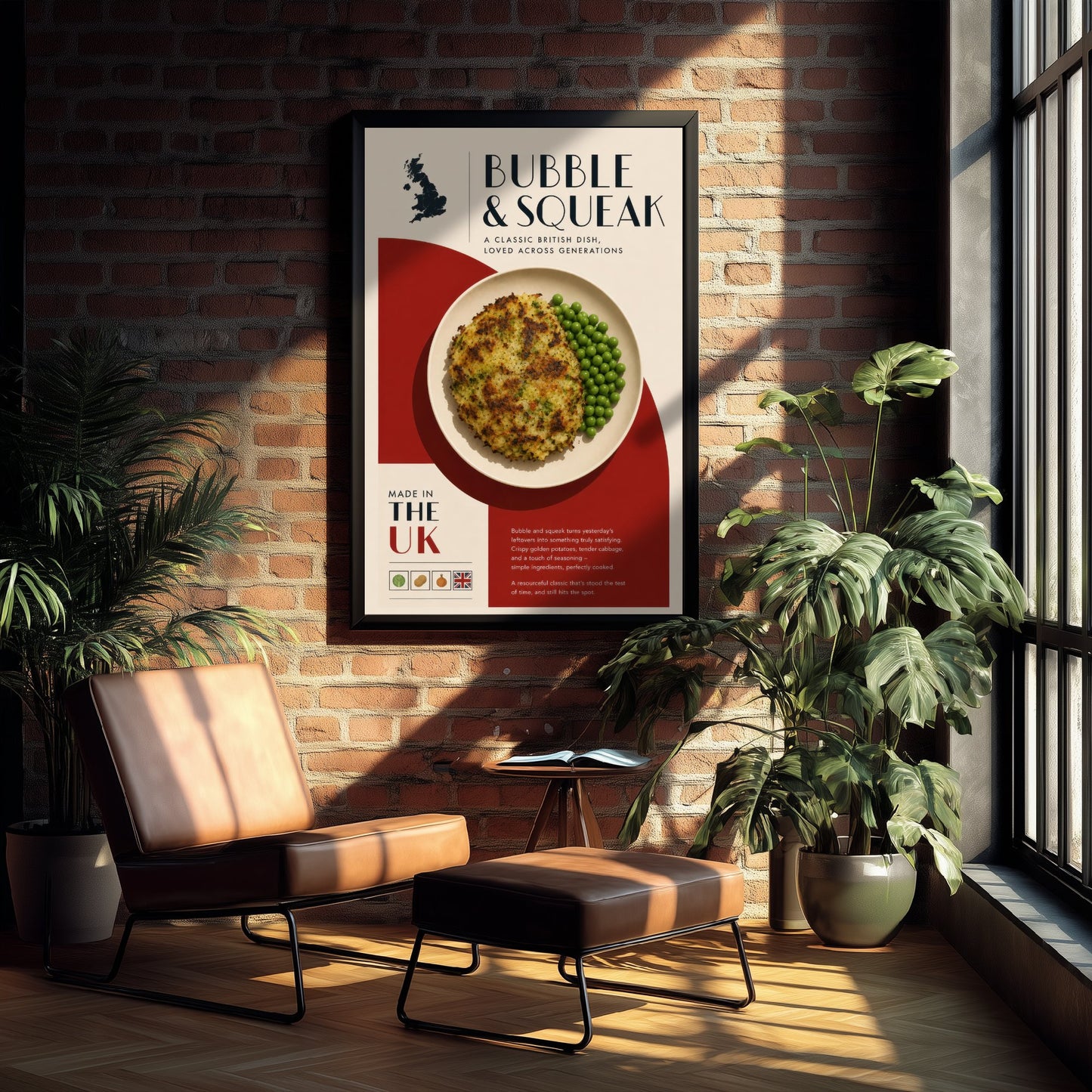 Bubble & Squeak Art Print - Classic British Food Poster - Editorial Illustration - UK Kitchen Wall Art 1/3