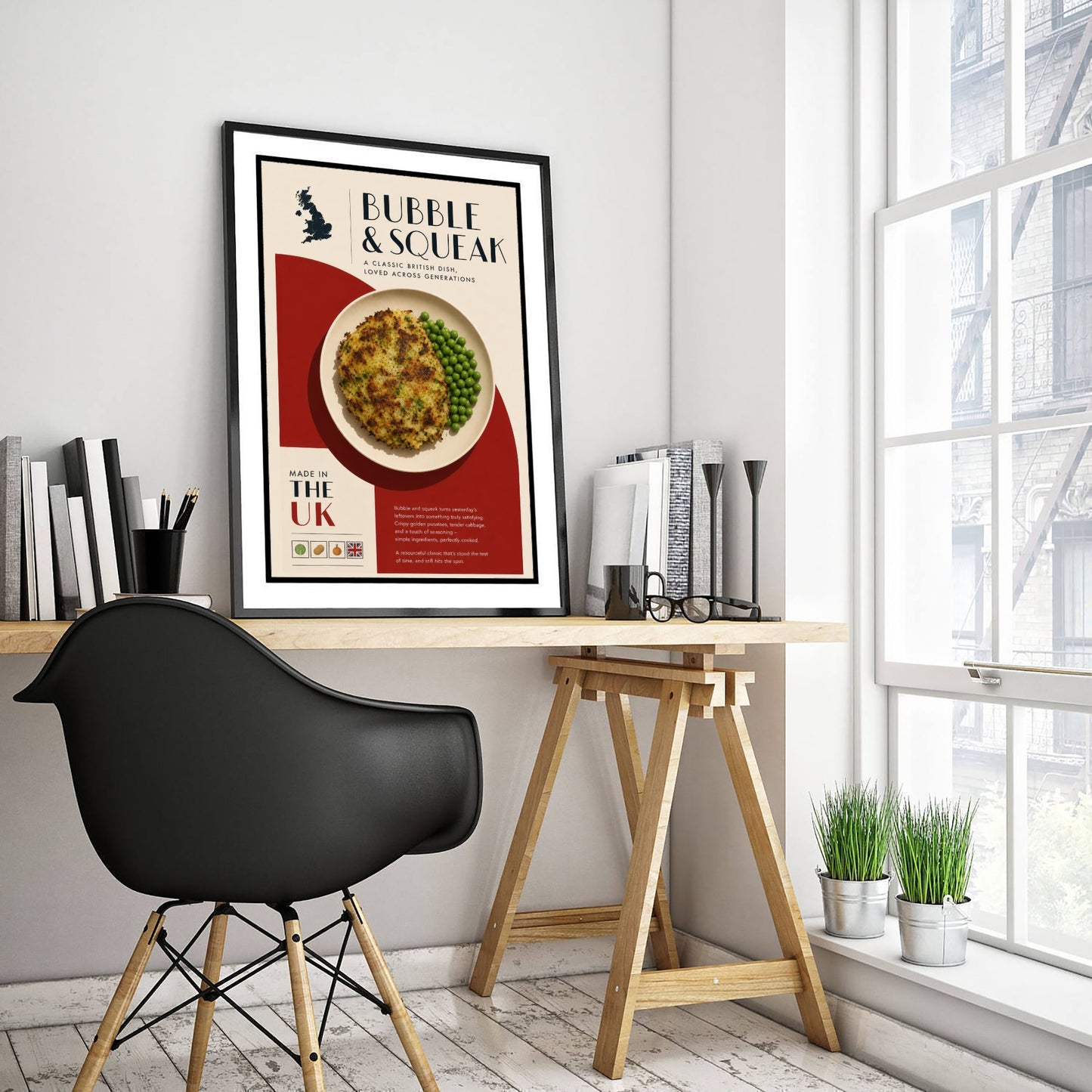 Bubble & Squeak Art Print - Classic British Food Poster - Editorial Illustration - UK Kitchen Wall Art 1/3