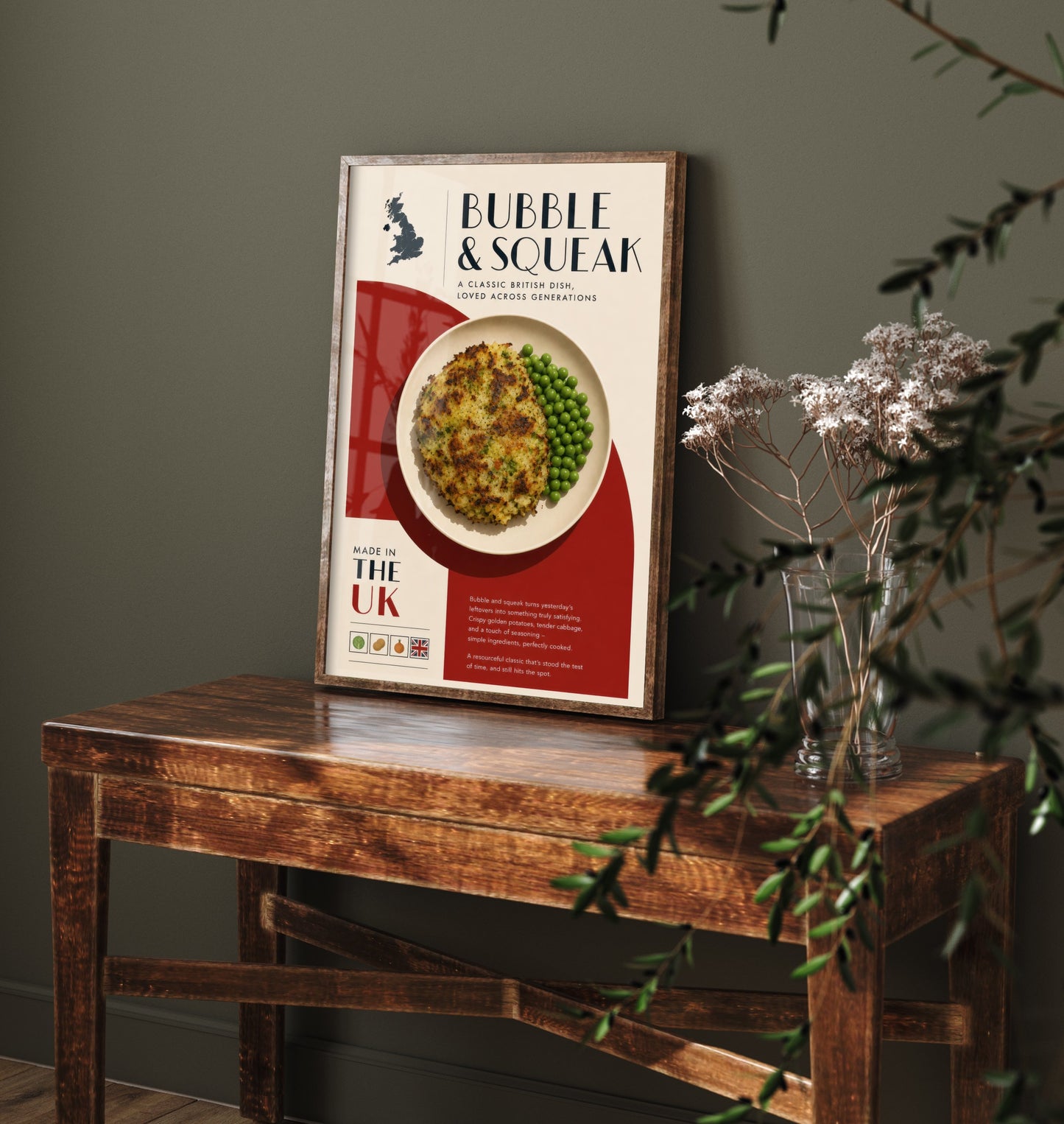 Bubble & Squeak Art Print - Classic British Food Poster - Editorial Illustration - UK Kitchen Wall Art 1/3