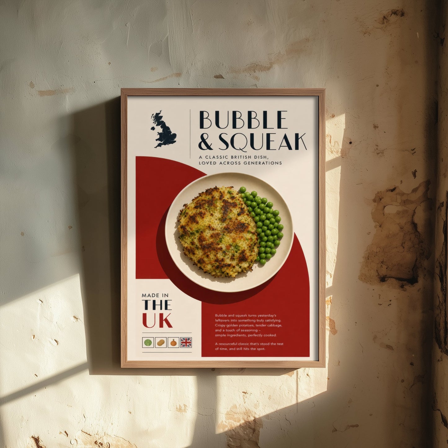 Bubble & Squeak Art Print - Classic British Food Poster - Editorial Illustration - UK Kitchen Wall Art 1/3