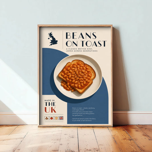 Beans on Toast Art Print - Classic British Food Poster - Editorial Illustration - UK Kitchen Wall Art 2/3
