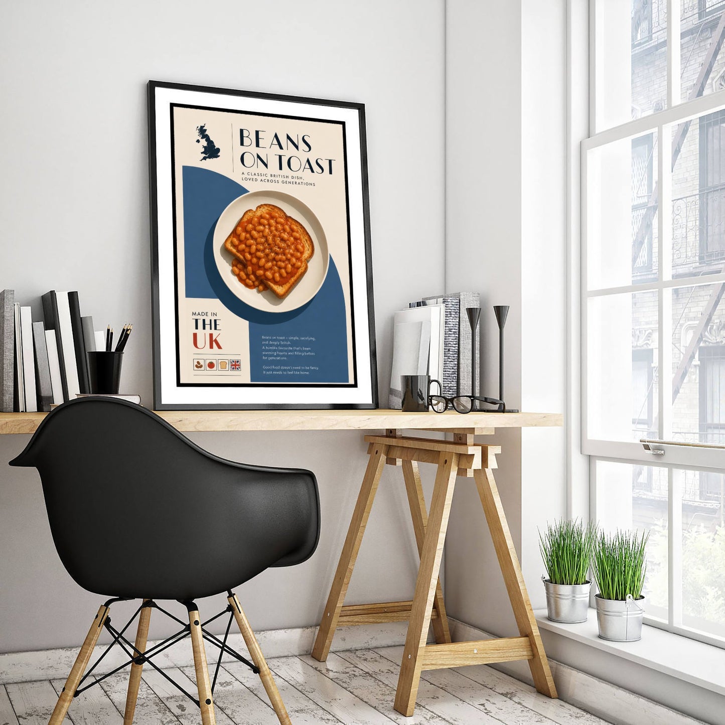 Beans on Toast Art Print - Classic British Food Poster - Editorial Illustration - UK Kitchen Wall Art 2/3