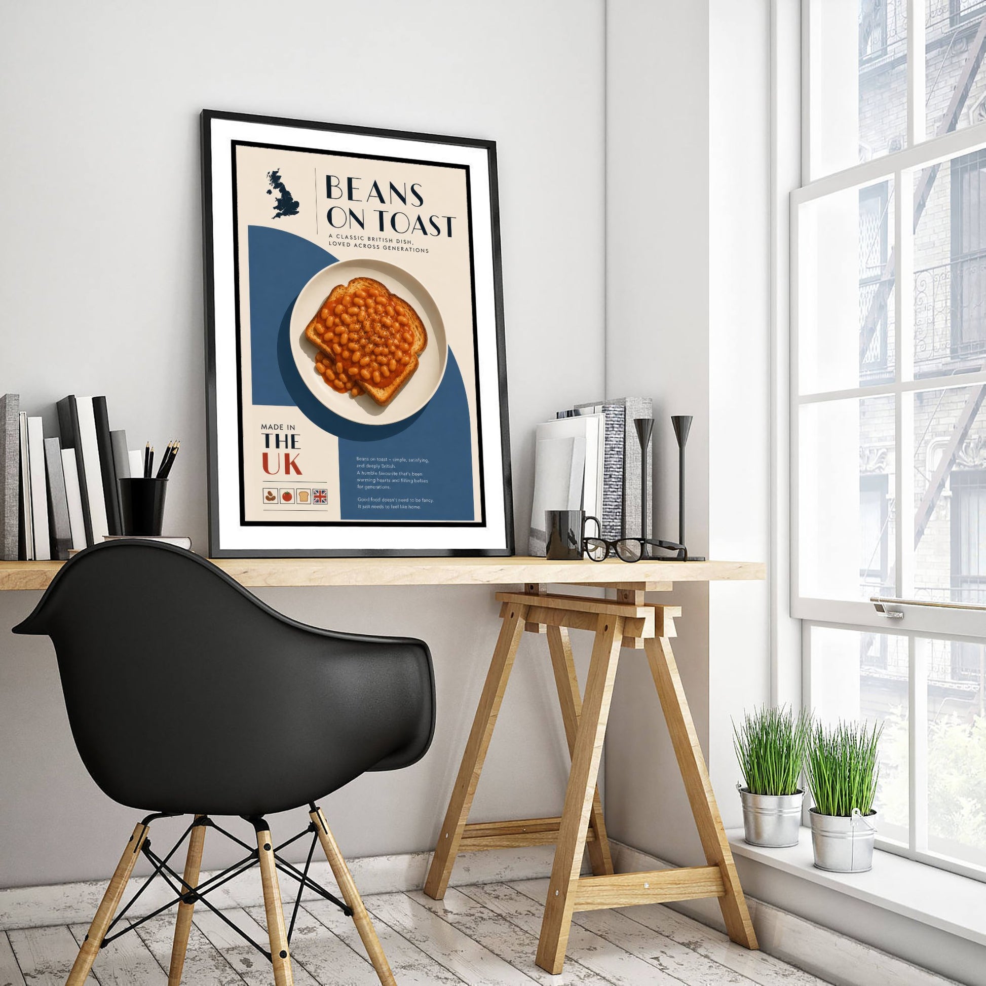 Beans on Toast Art Print - Classic British Food Poster - Editorial Illustration - UK Kitchen Wall Art 2/3