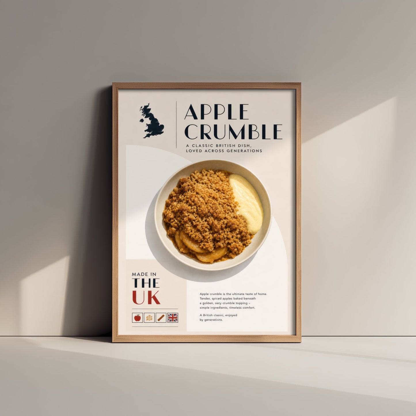 Apple Crumble Art Print - Classic British Food Poster - Editorial Illustration - UK Kitchen Wall Art 3/3