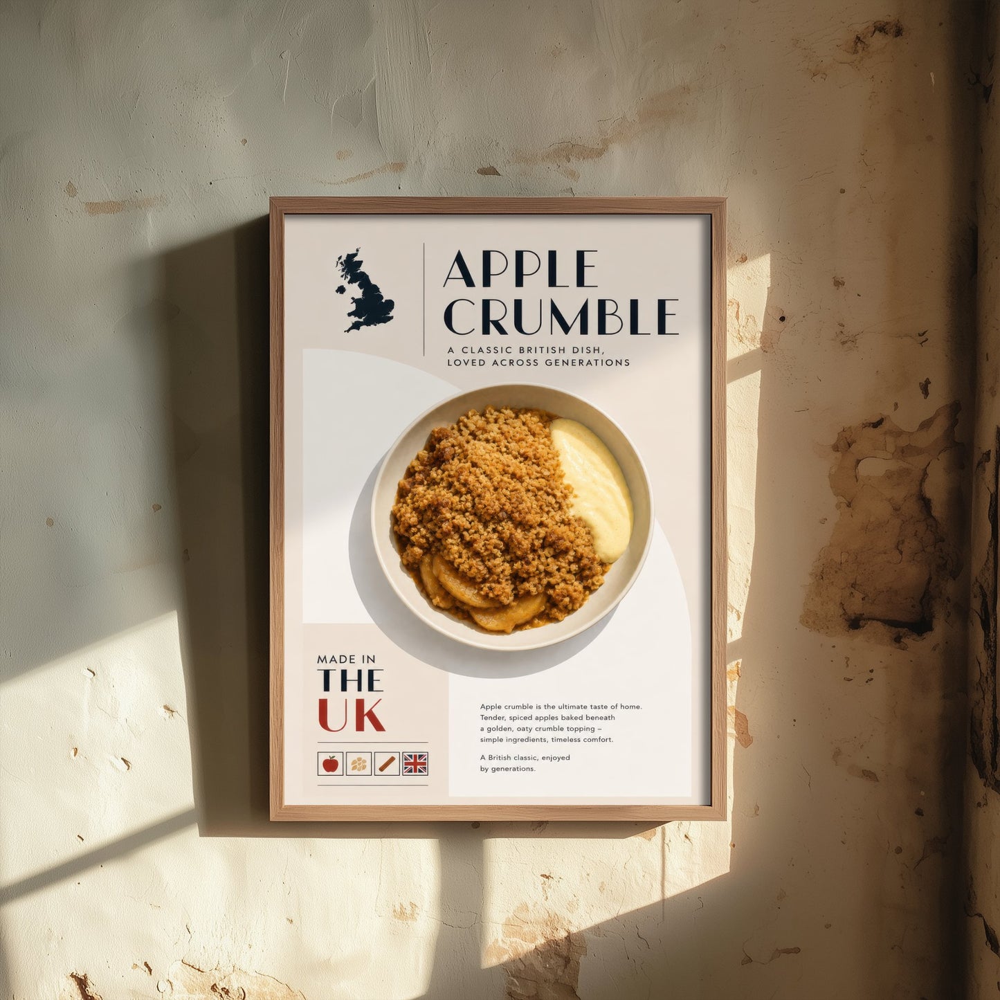 Apple Crumble Art Print - Classic British Food Poster - Editorial Illustration - UK Kitchen Wall Art 3/3
