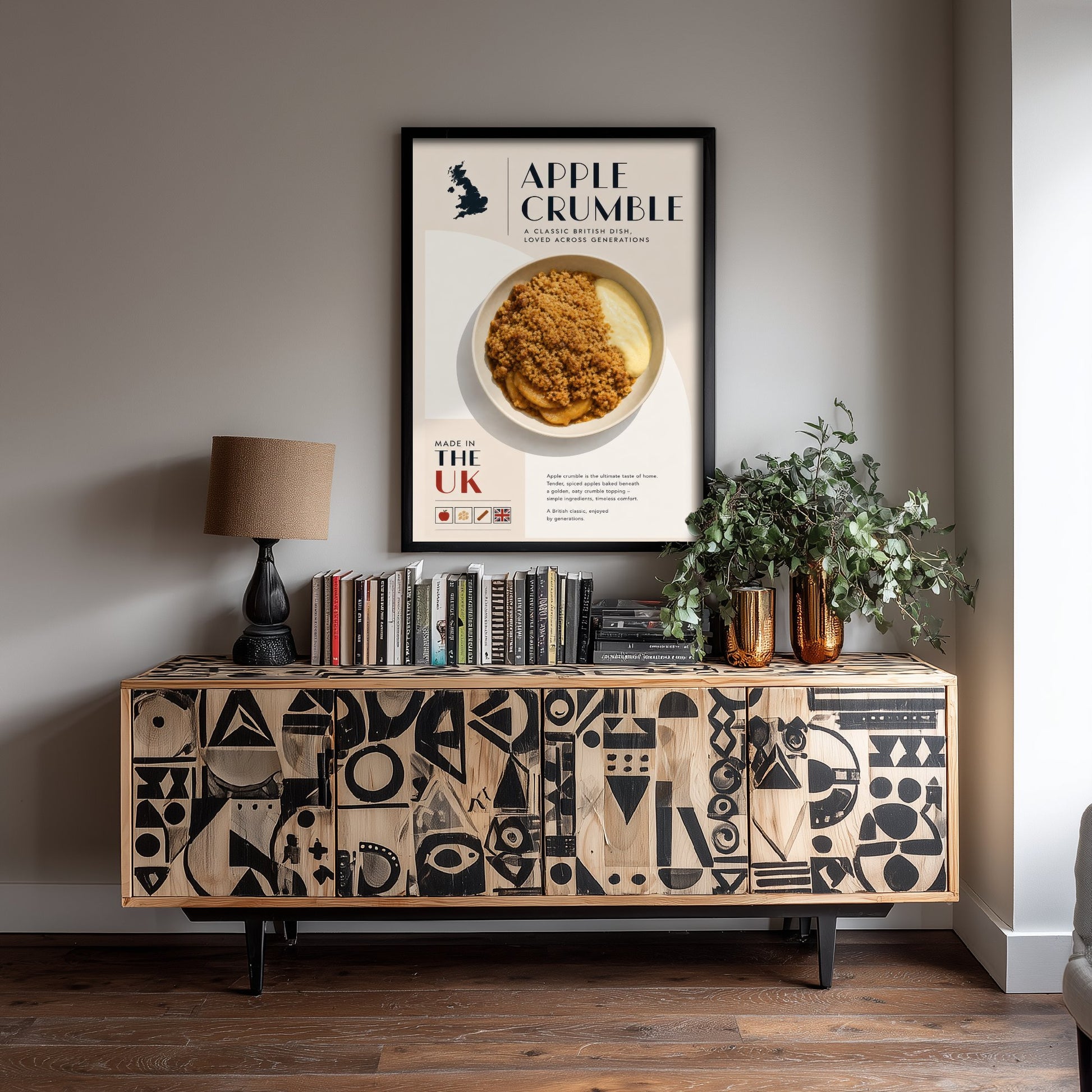 Apple Crumble Art Print - Classic British Food Poster - Editorial Illustration - UK Kitchen Wall Art 3/3
