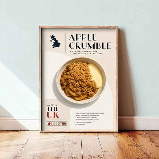 Apple Crumble Art Print - Classic British Food Poster - Editorial Illustration - UK Kitchen Wall Art 3/3