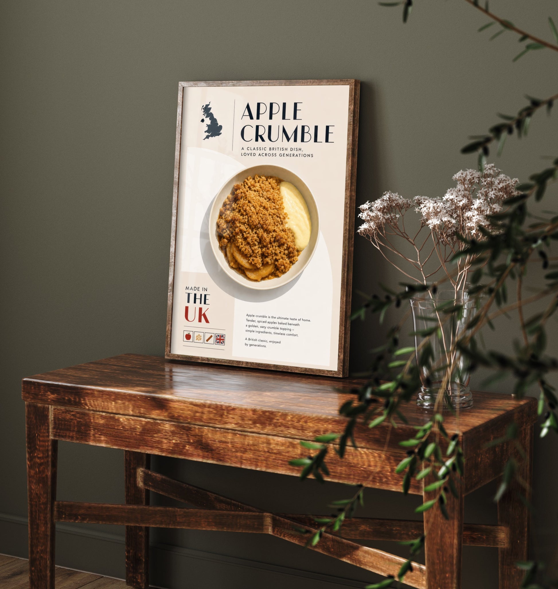 Apple Crumble Art Print - Classic British Food Poster - Editorial Illustration - UK Kitchen Wall Art 3/3