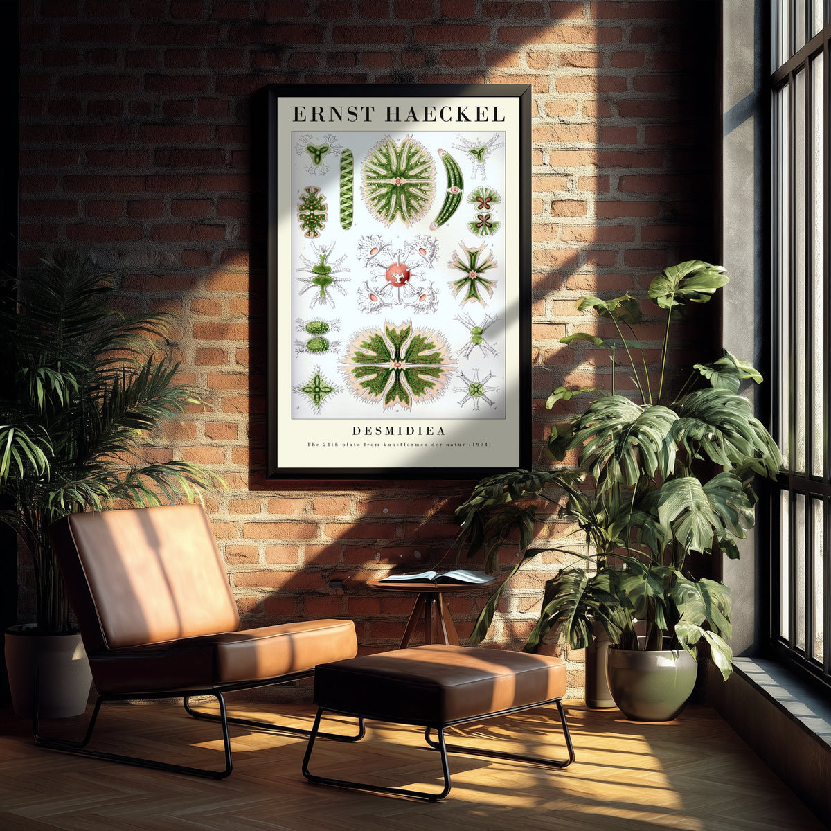 Green Algae Art Print - Ernst Haeckel Poster - Desmids Plate 24 - Art Forms in Nature Vintage Illustration