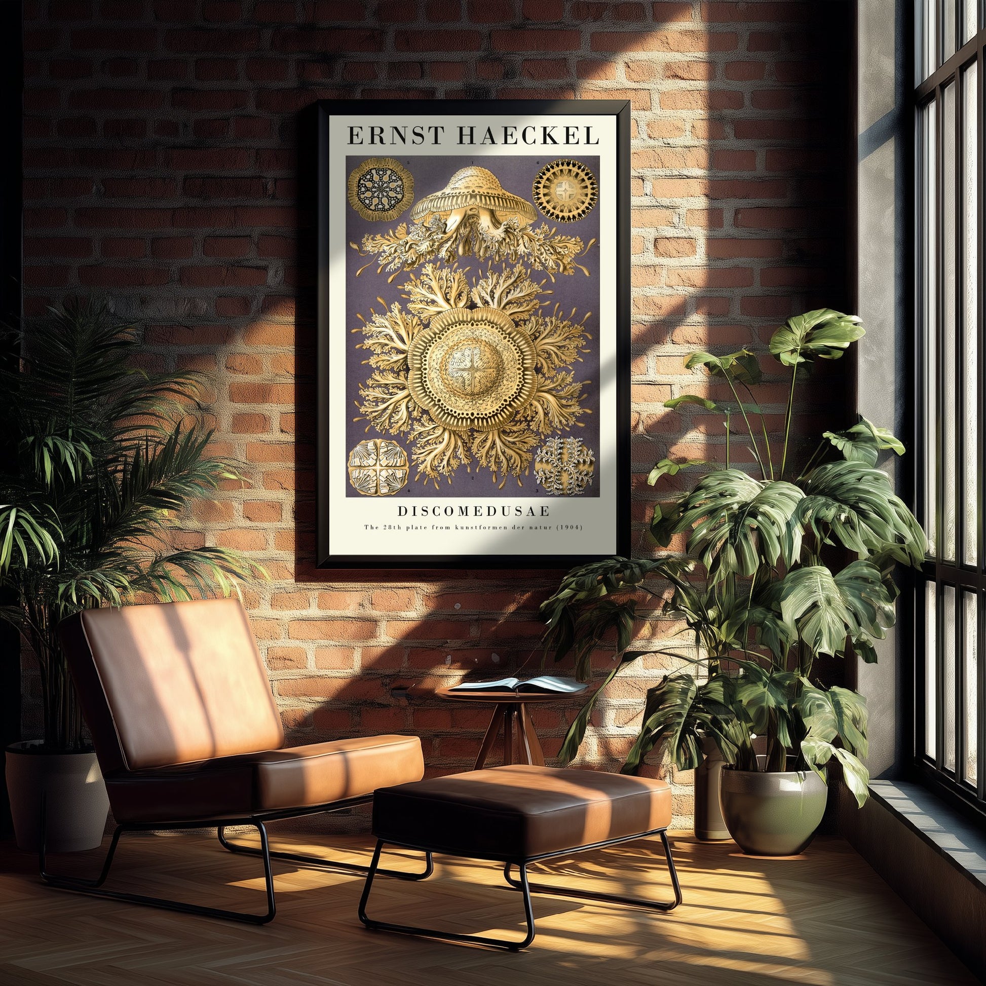 Jellyfish Poster - Ernst Haeckel Art Print - Golden Discomedusae Plate 28 - Art Forms in Nature Illustration