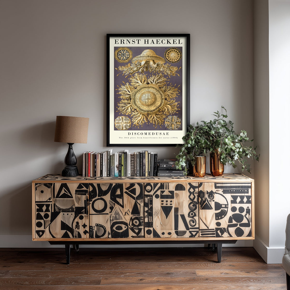 Jellyfish Poster - Ernst Haeckel Art Print - Golden Discomedusae Plate 28 - Art Forms in Nature Illustration