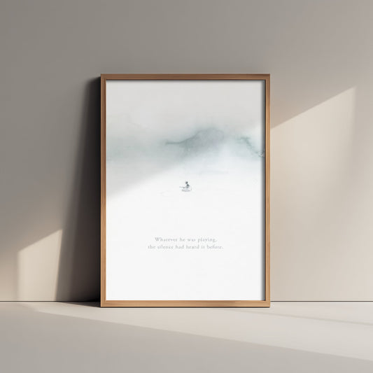 Guitar Music Quote Art Print - The Silence Had Heard It Before Poster - Ethereal Illustration 1/3