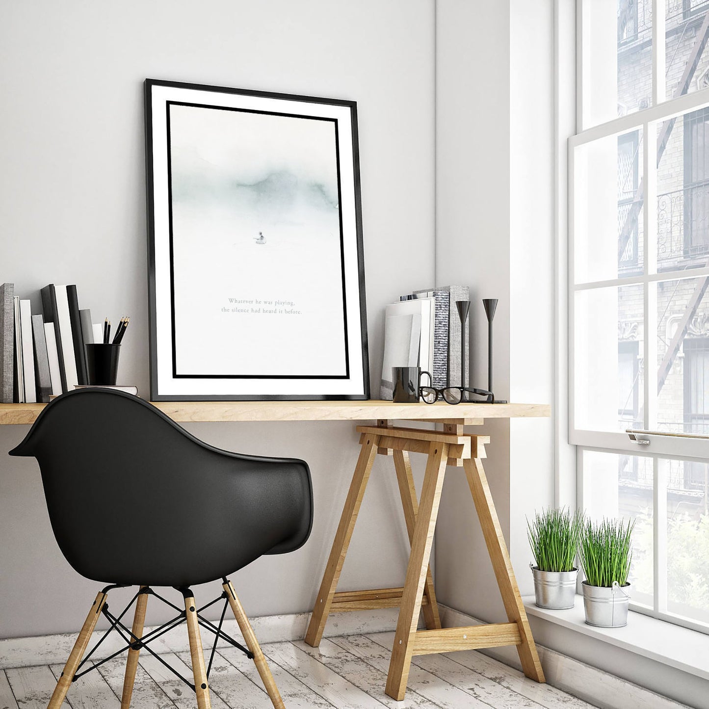 Guitar Music Quote Art Print - The Silence Had Heard It Before Poster - Ethereal Illustration 1/3