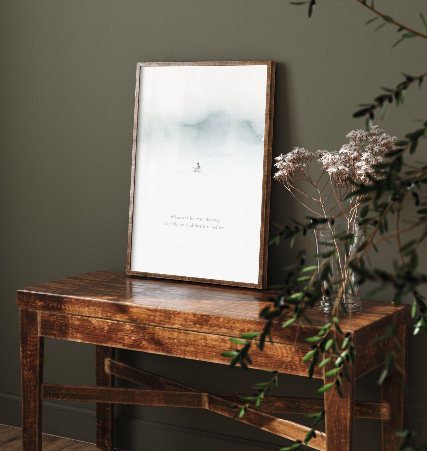Guitar Music Quote Art Print - The Silence Had Heard It Before Poster - Ethereal Illustration 1/3