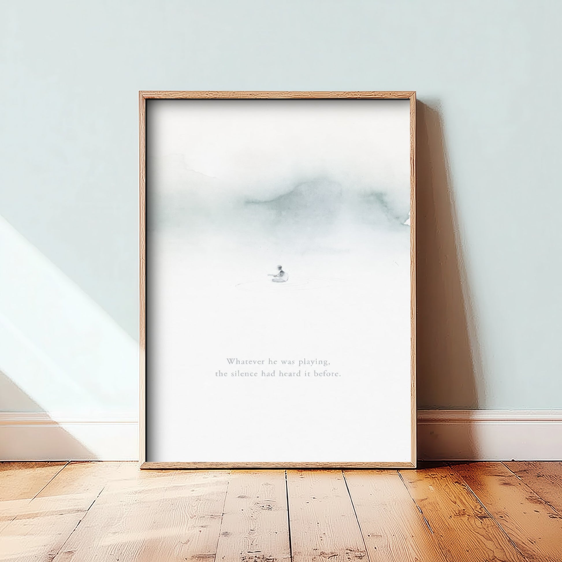 Guitar Music Quote Art Print - The Silence Had Heard It Before Poster - Ethereal Illustration 1/3