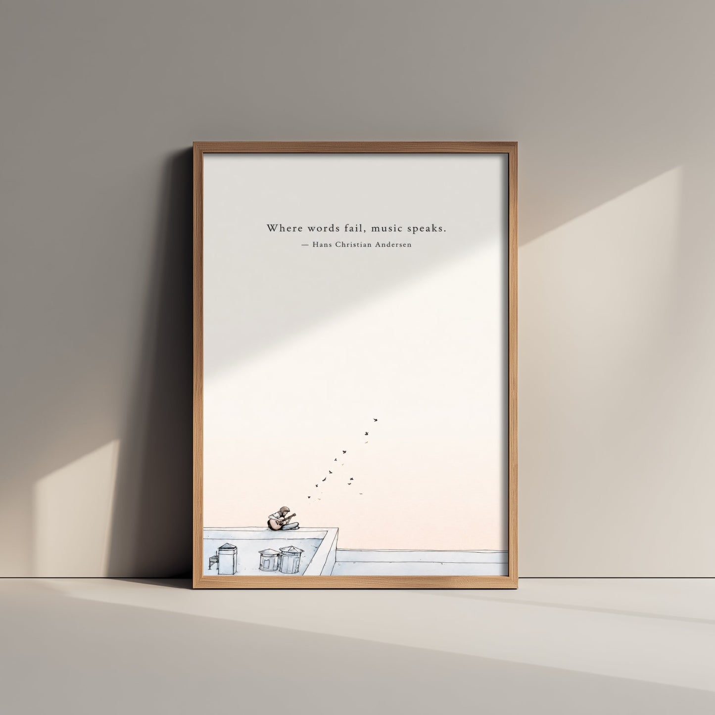 Where Words Fail Music Speaks Art Print - Hans Christian Andersen Quote Poster - Ethereal Illustration 2/3
