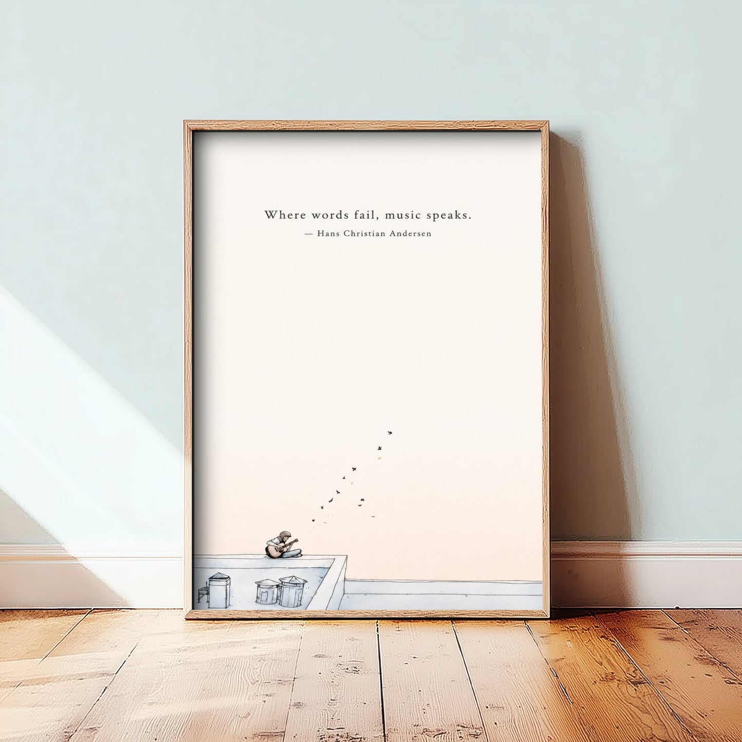 Where Words Fail Music Speaks Art Print - Hans Christian Andersen Quote Poster - Ethereal Illustration 2/3
