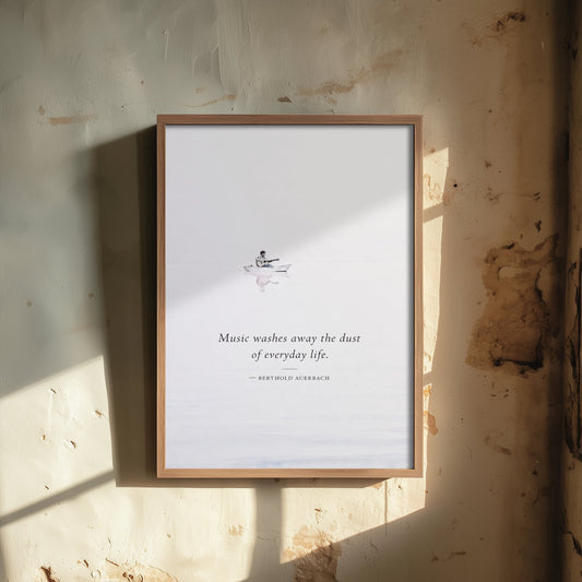 Music Washes Away the Dust Art Print - Berthold Auerbach Quote Poster - Ethereal Illustration 3/3