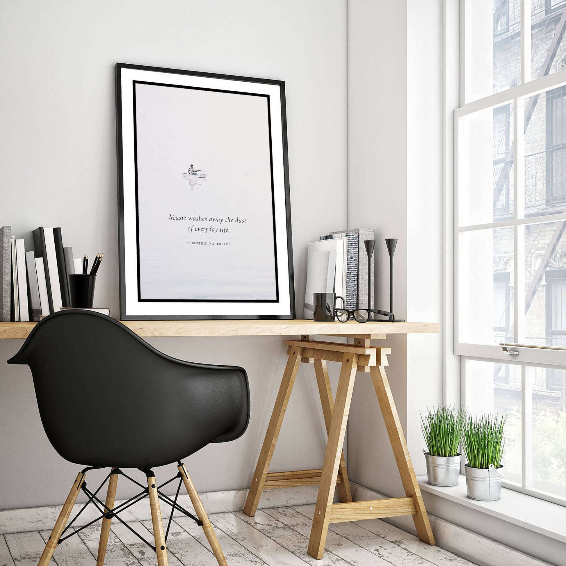 Music Washes Away the Dust Art Print - Berthold Auerbach Quote Poster - Ethereal Illustration 3/3