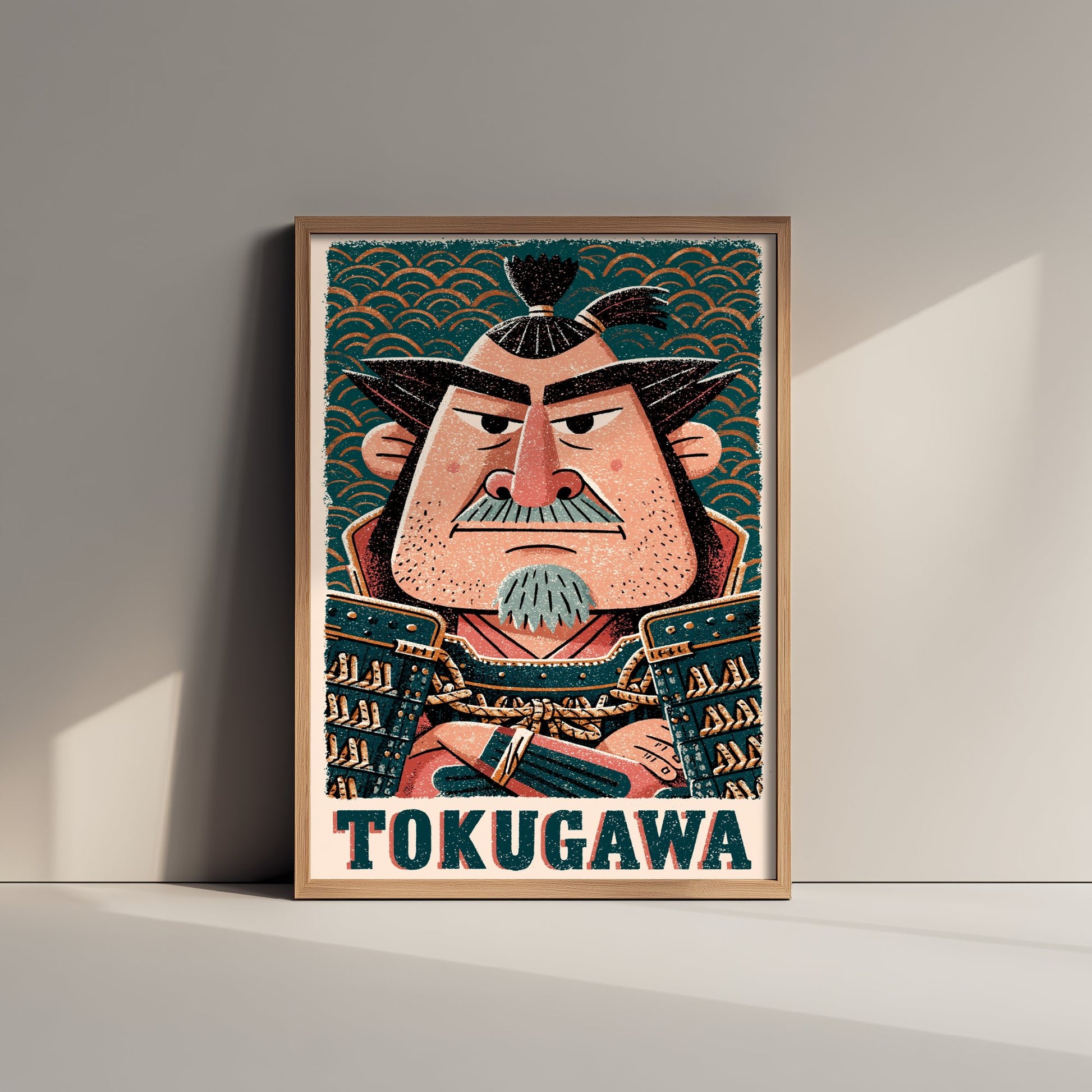 Tokugawa Ieyasu Art Print - Samurai Shogun Portrait Poster - Bold Woodcut Illustration - Feudal Japan 3/3