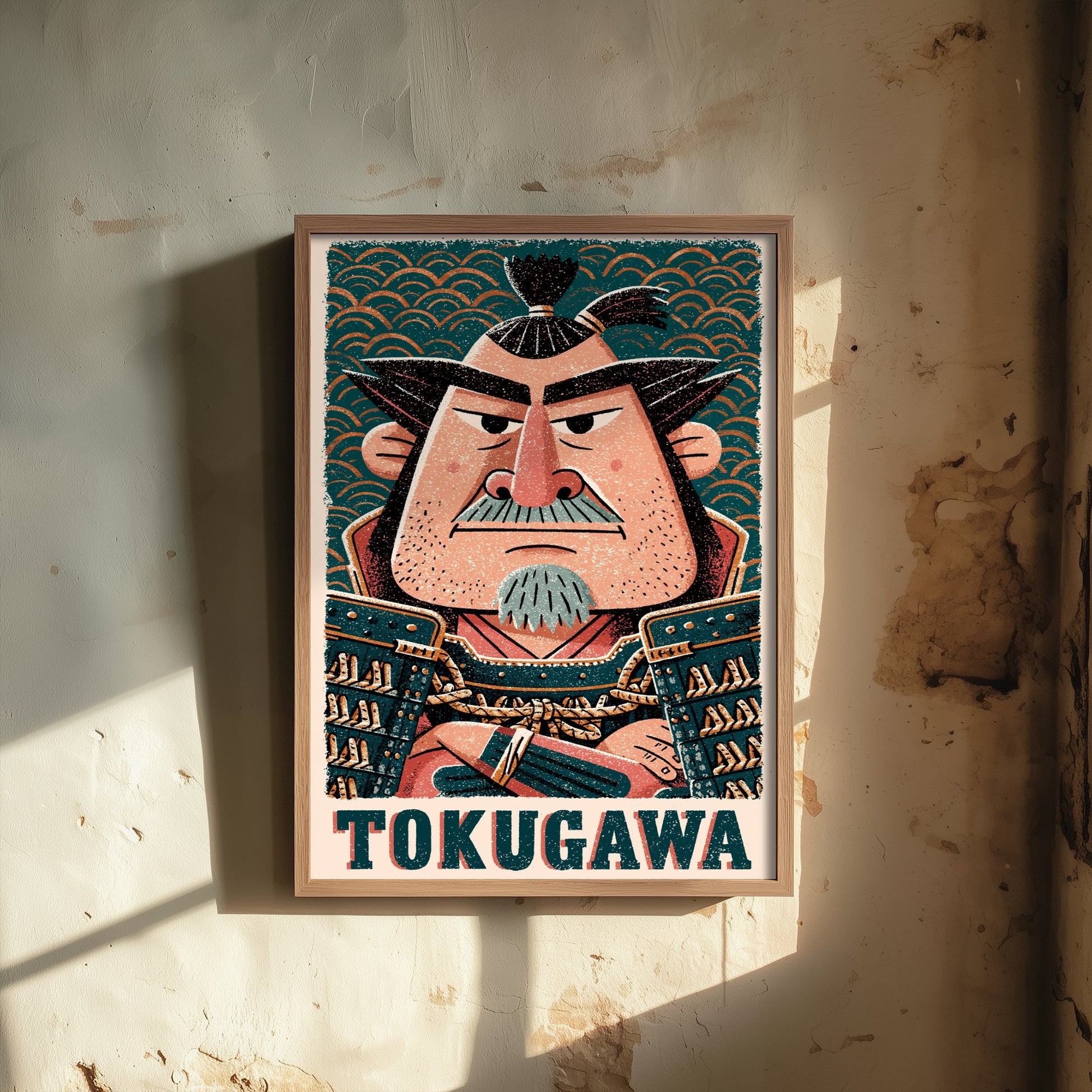 Tokugawa Ieyasu Art Print - Samurai Shogun Portrait Poster - Bold Woodcut Illustration - Feudal Japan 3/3