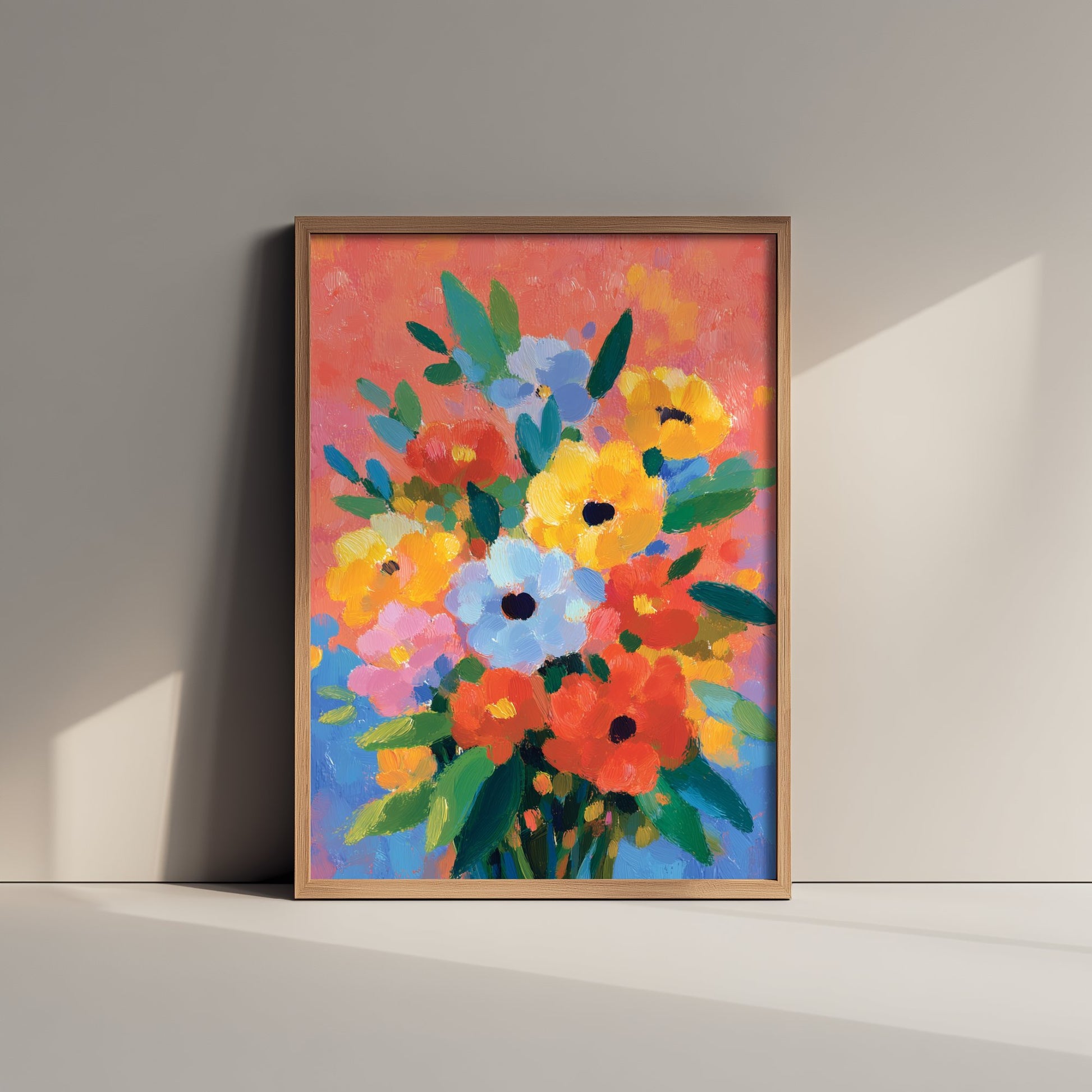 Vintage Flower Watercolour Art Print - Colourful Bouquet Poster - Floral Painting - Bright Blooms 1/3