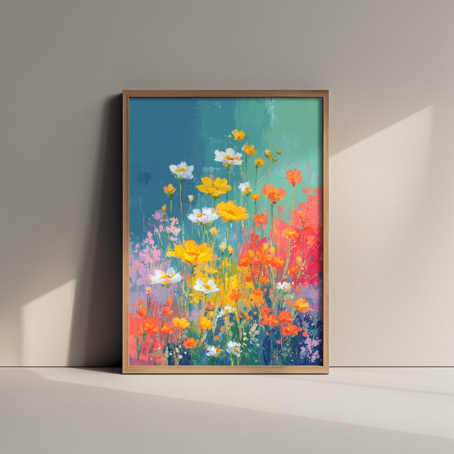 Vintage Wildflower Watercolour Poster - Meadow Flower Art Print - Floral Painting - Teal Blooms 2/3