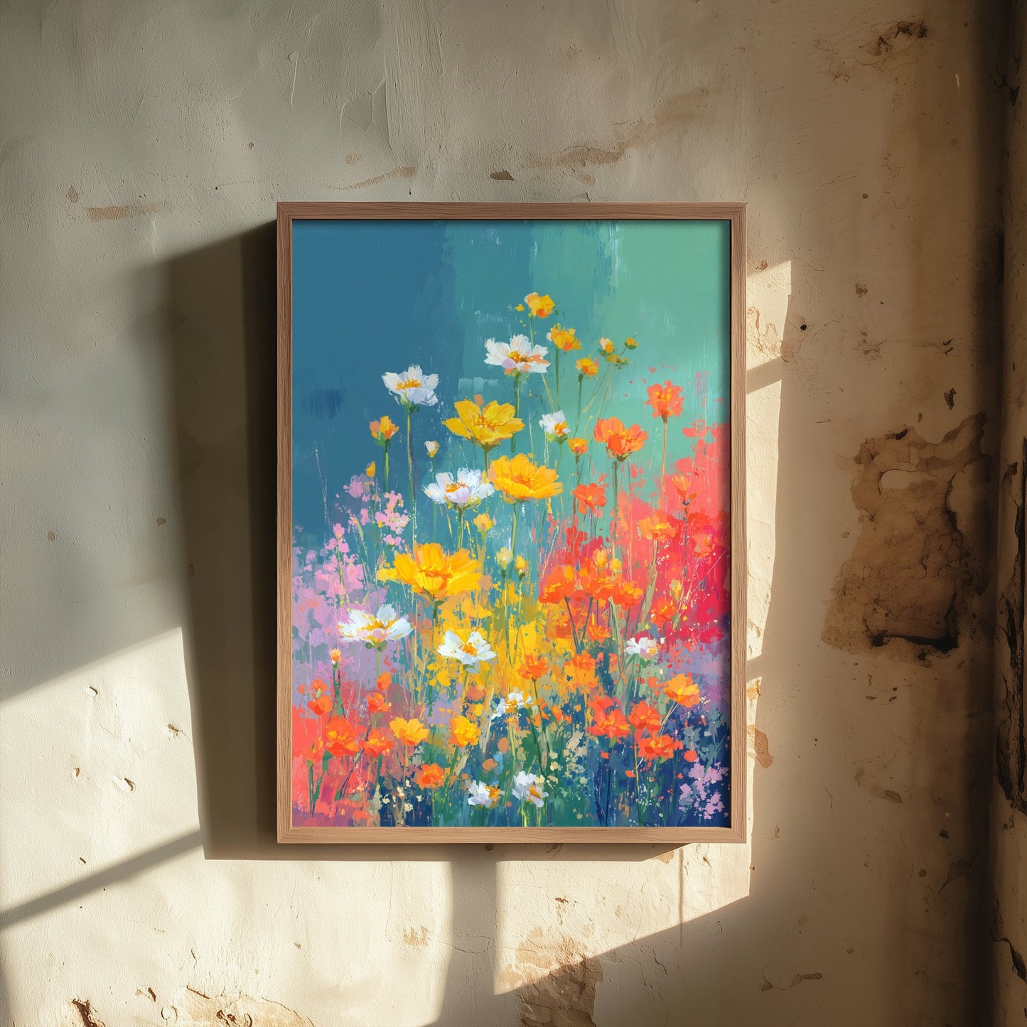 Vintage Wildflower Watercolour Poster - Meadow Flower Art Print - Floral Painting - Teal Blooms 2/3