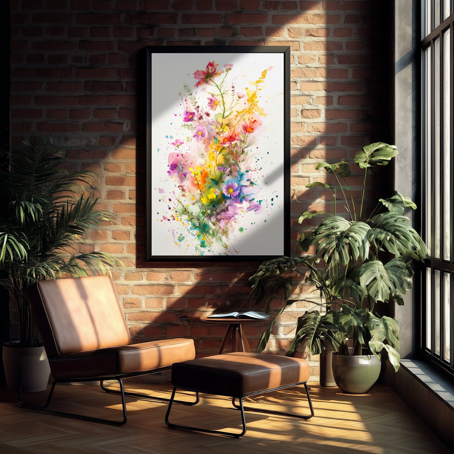 Watercolour Wildflower Art Print - Colourful Floral Painting Poster - Emotive Botanical - Meadow Flower Wall Art V2 2/3