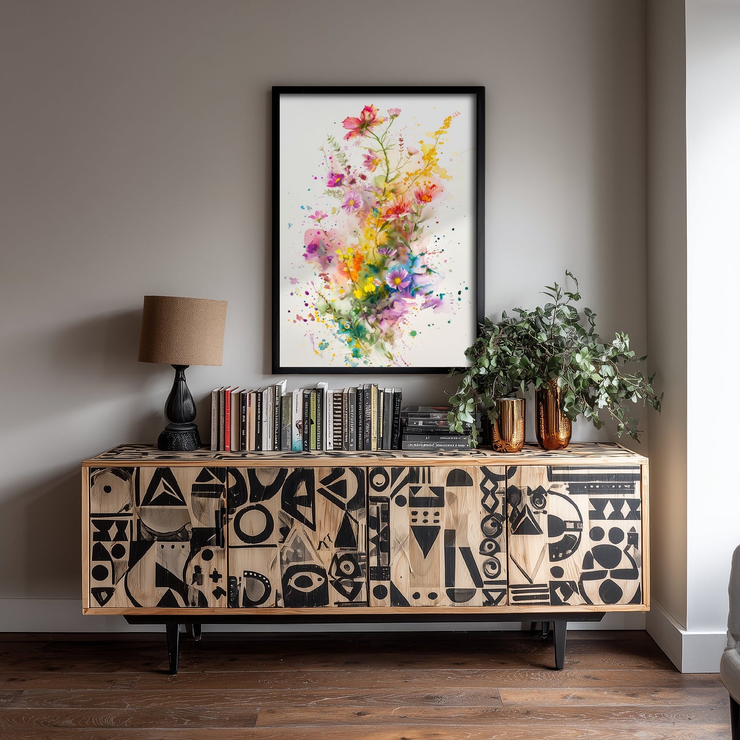 Watercolour Wildflower Art Print - Colourful Floral Painting Poster - Emotive Botanical - Meadow Flower Wall Art V2 2/3