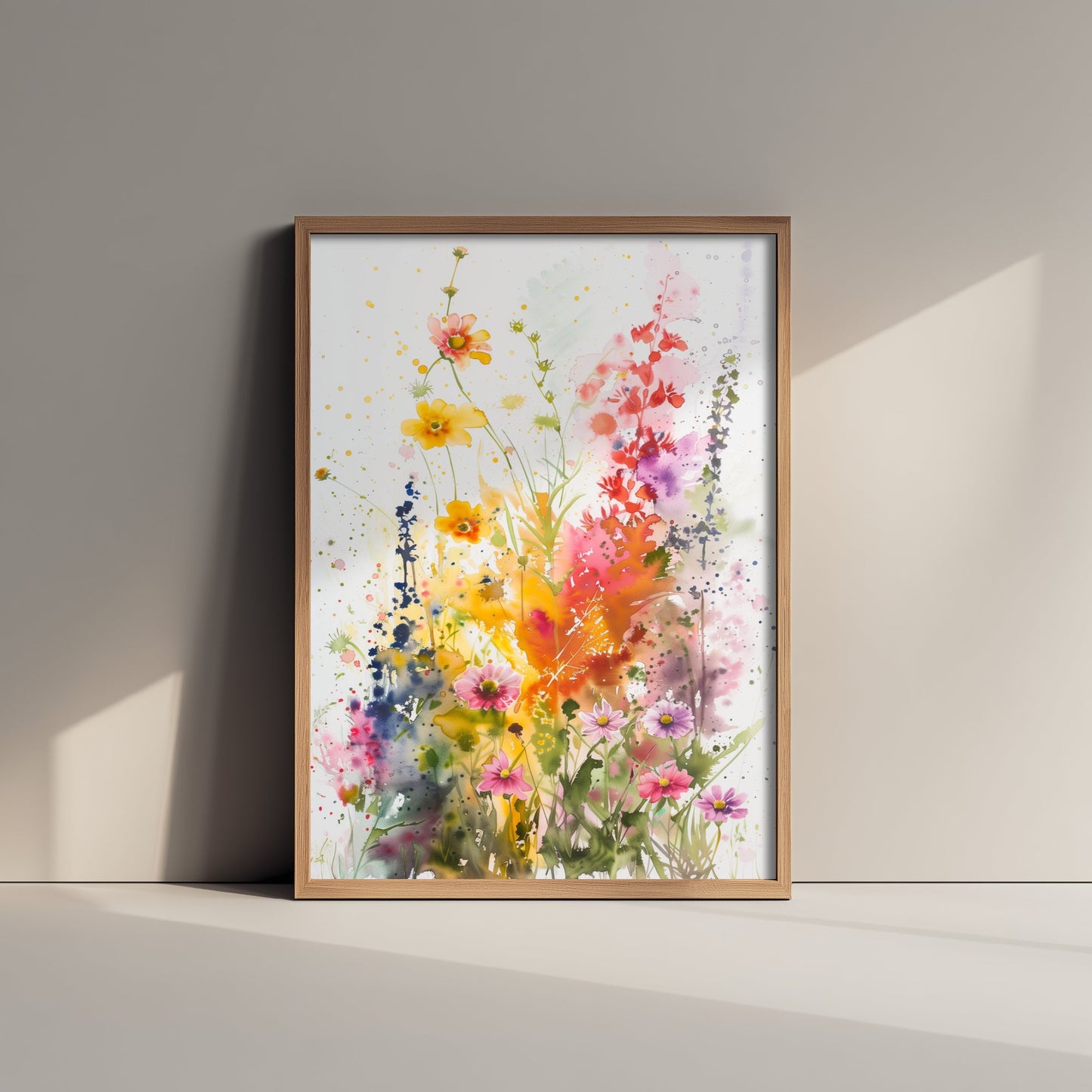 Watercolour Wildflower Art Print - Colourful Floral Painting Poster - Emotive Botanical - Summer Flower Wall Art V2 3/3