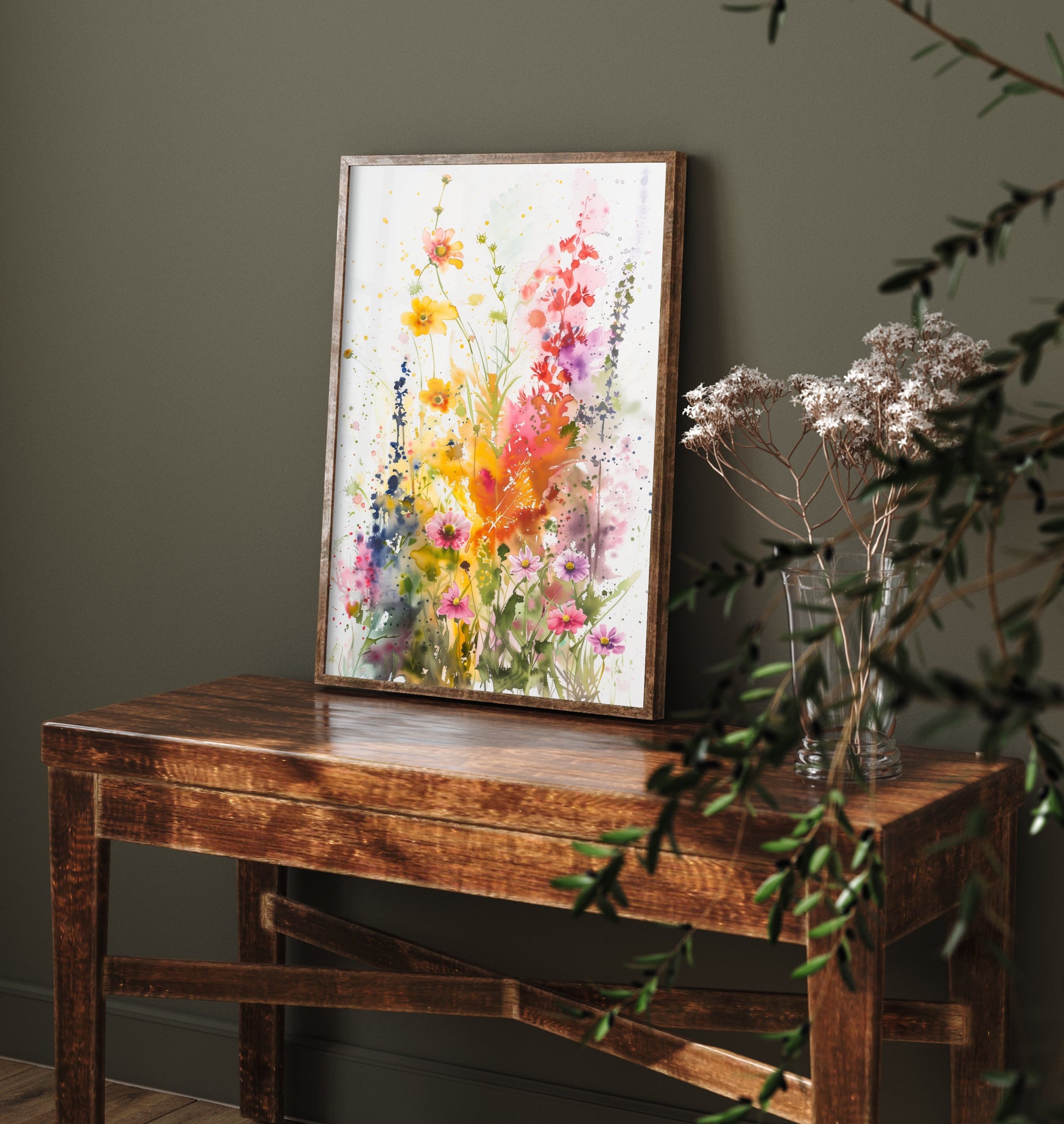 Watercolour Wildflower Art Print - Colourful Floral Painting Poster - Emotive Botanical - Summer Flower Wall Art V2 3/3