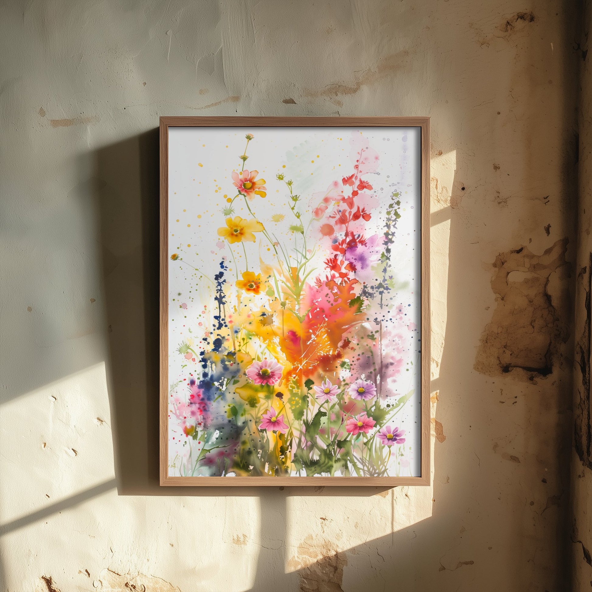 Watercolour Wildflower Art Print - Colourful Floral Painting Poster - Emotive Botanical - Summer Flower Wall Art V2 3/3