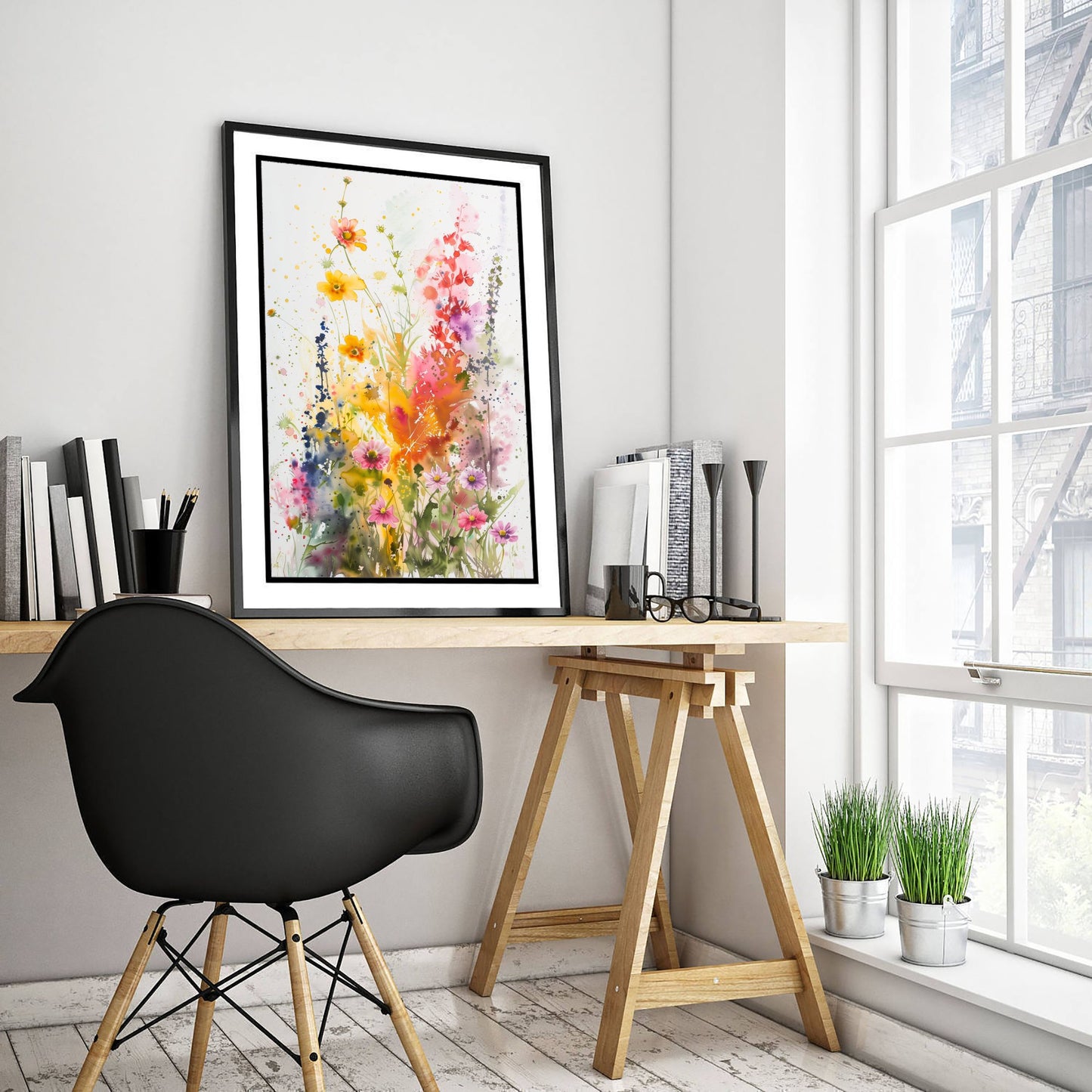 Watercolour Wildflower Art Print - Colourful Floral Painting Poster - Emotive Botanical - Summer Flower Wall Art V2 3/3