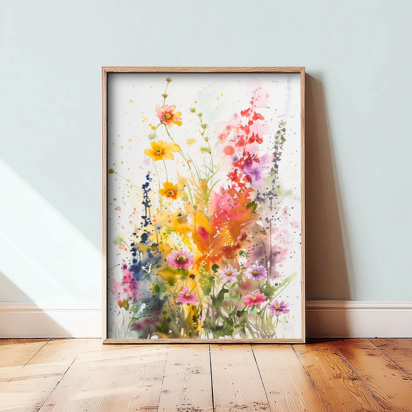 Watercolour Wildflower Art Print - Colourful Floral Painting Poster - Emotive Botanical - Summer Flower Wall Art V2 3/3