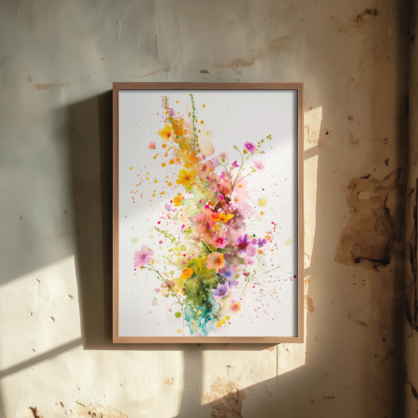 Watercolour Wildflower Art Print - Colourful Floral Painting Poster - Emotive Blooms - Bright Meadow Wall Art V3 2/3