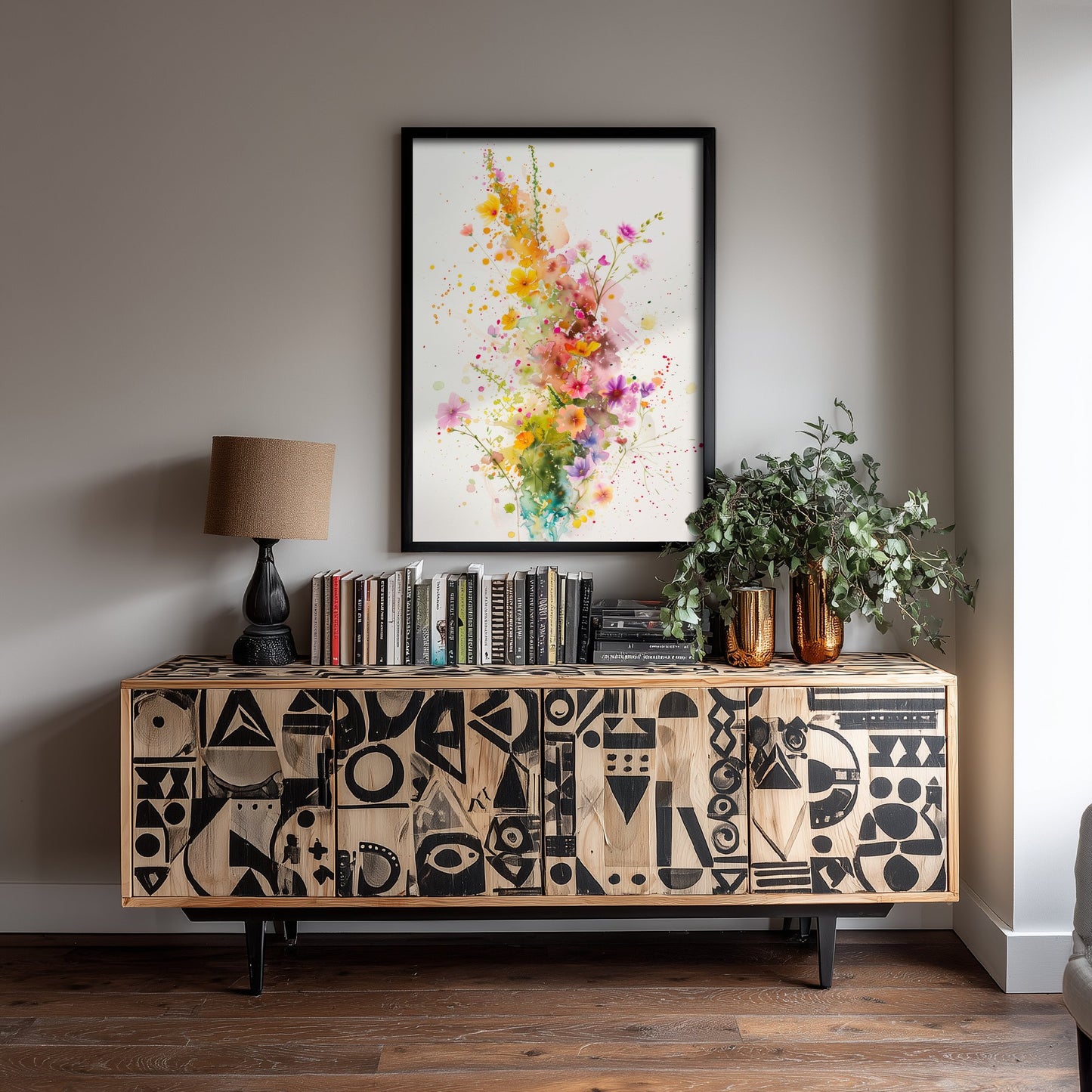 Watercolour Wildflower Art Print - Colourful Floral Painting Poster - Emotive Blooms - Bright Meadow Wall Art V3 2/3