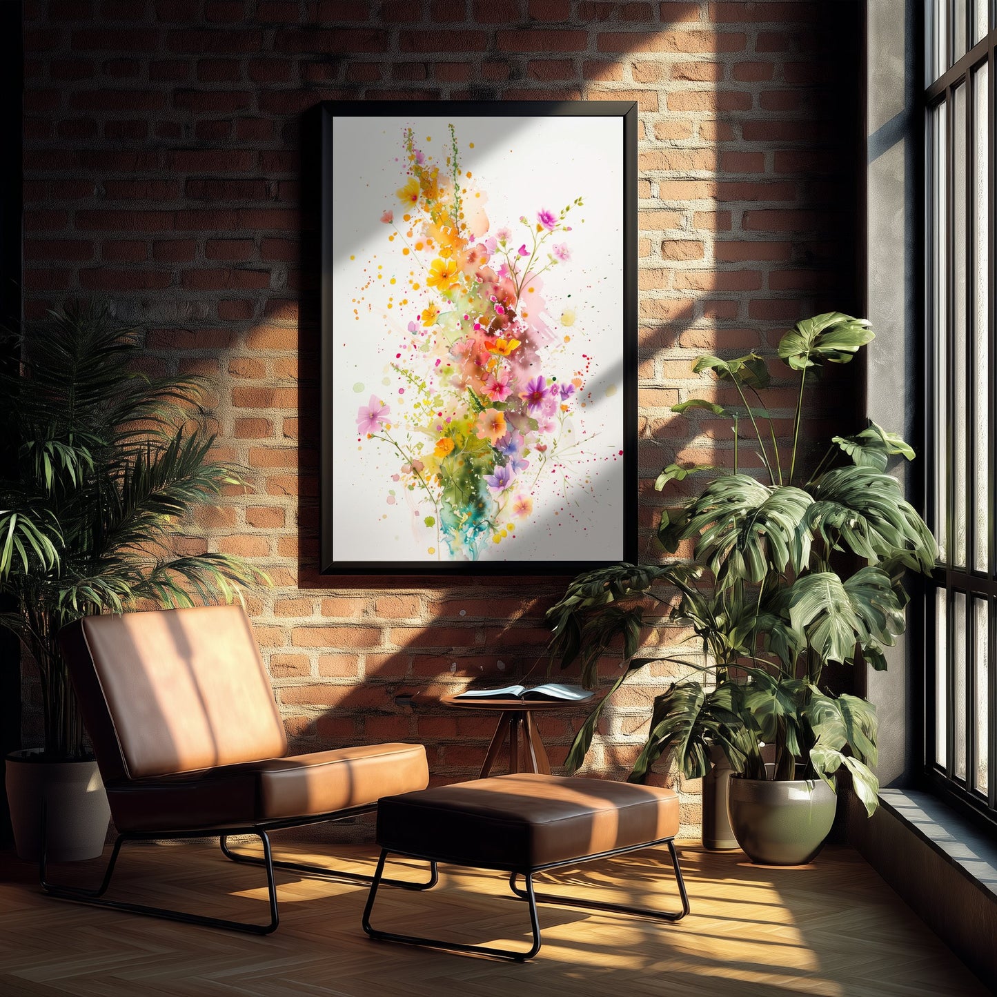 Watercolour Wildflower Art Print - Colourful Floral Painting Poster - Emotive Blooms - Bright Meadow Wall Art V3 2/3