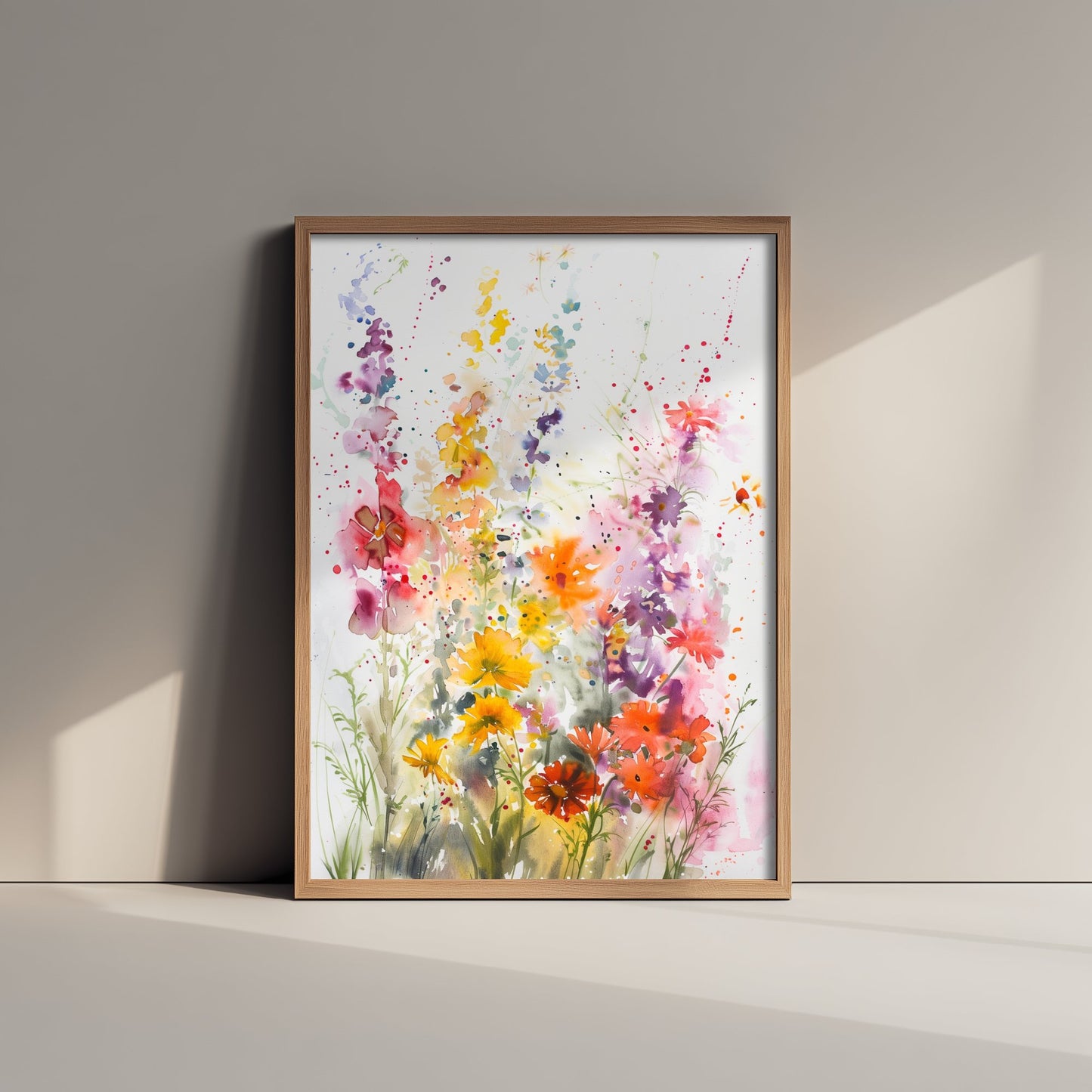 Watercolour Wildflower Art Print - Colourful Floral Painting Poster - Emotive Blooms - Summer Bloom Wall Art V3 3/3