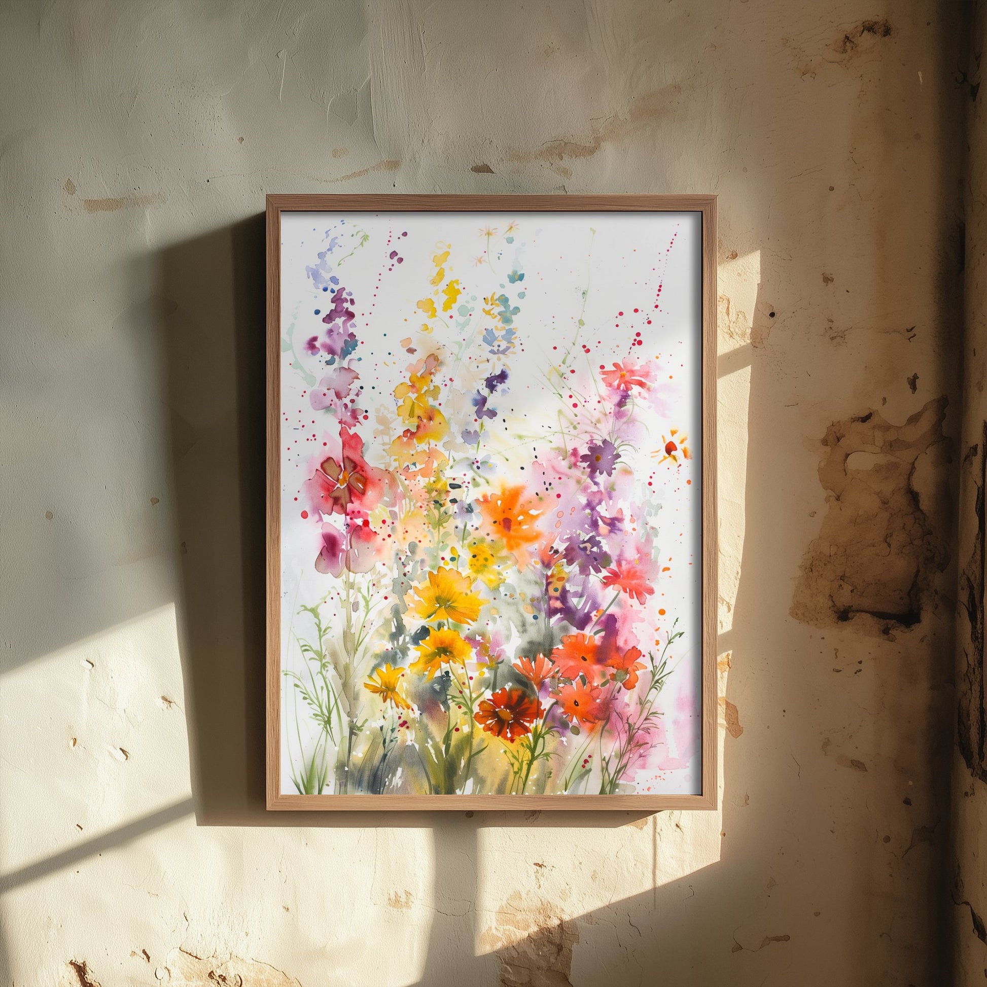 Watercolour Wildflower Art Print - Colourful Floral Painting Poster - Emotive Blooms - Summer Bloom Wall Art V3 3/3