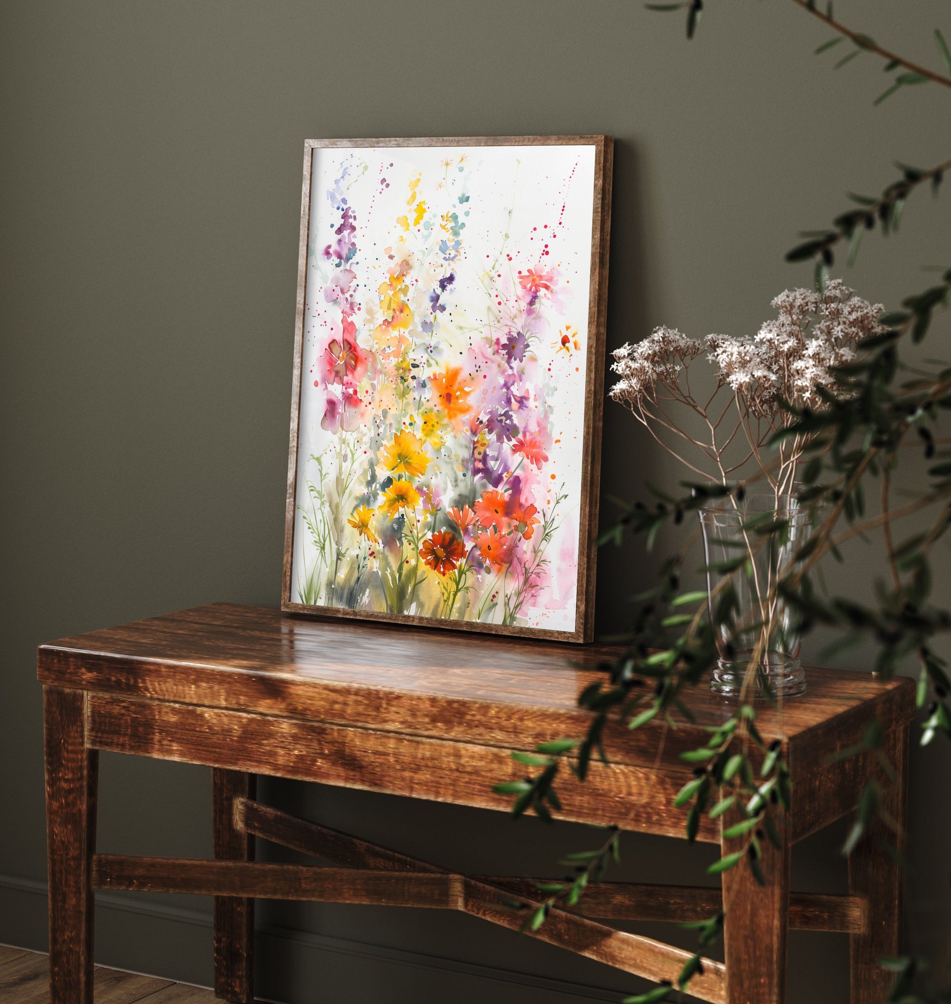 Watercolour Wildflower Art Print - Colourful Floral Painting Poster - Emotive Blooms - Summer Bloom Wall Art V3 3/3