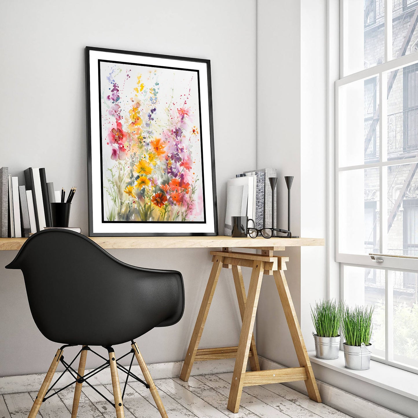 Watercolour Wildflower Art Print - Colourful Floral Painting Poster - Emotive Blooms - Summer Bloom Wall Art V3 3/3