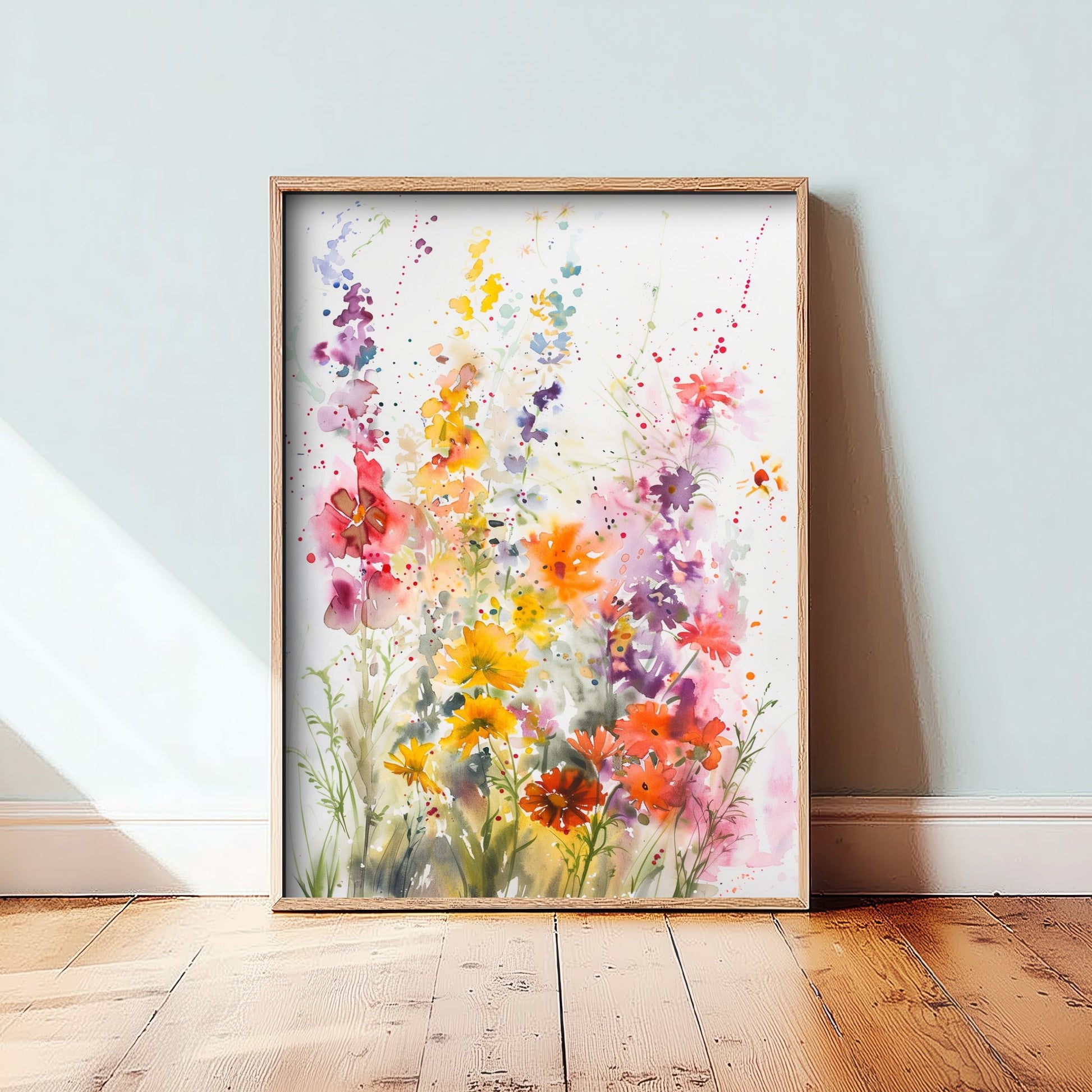 Watercolour Wildflower Art Print - Colourful Floral Painting Poster - Emotive Blooms - Summer Bloom Wall Art V3 3/3